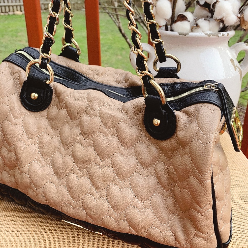Betsey Johnson Quilted Heart Bag